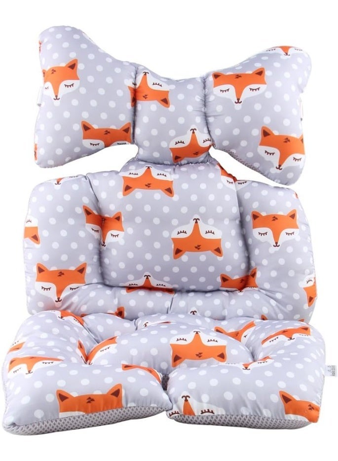 jaexest Car Seat Insert, Baby Stroller Liner Head And Body Support Pillow, Pad Carseat Neck Cushion For Toddler, Fox - Image 1