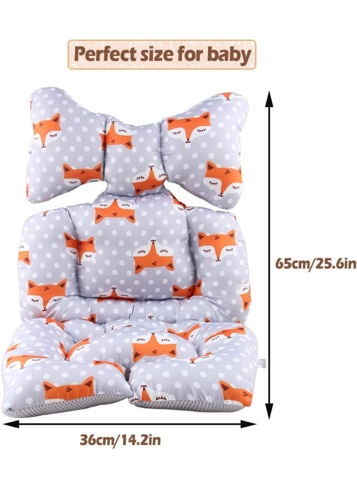 jaexest Car Seat Insert, Baby Stroller Liner Head And Body Support Pillow, Pad Carseat Neck Cushion For Toddler, Fox - Image 2