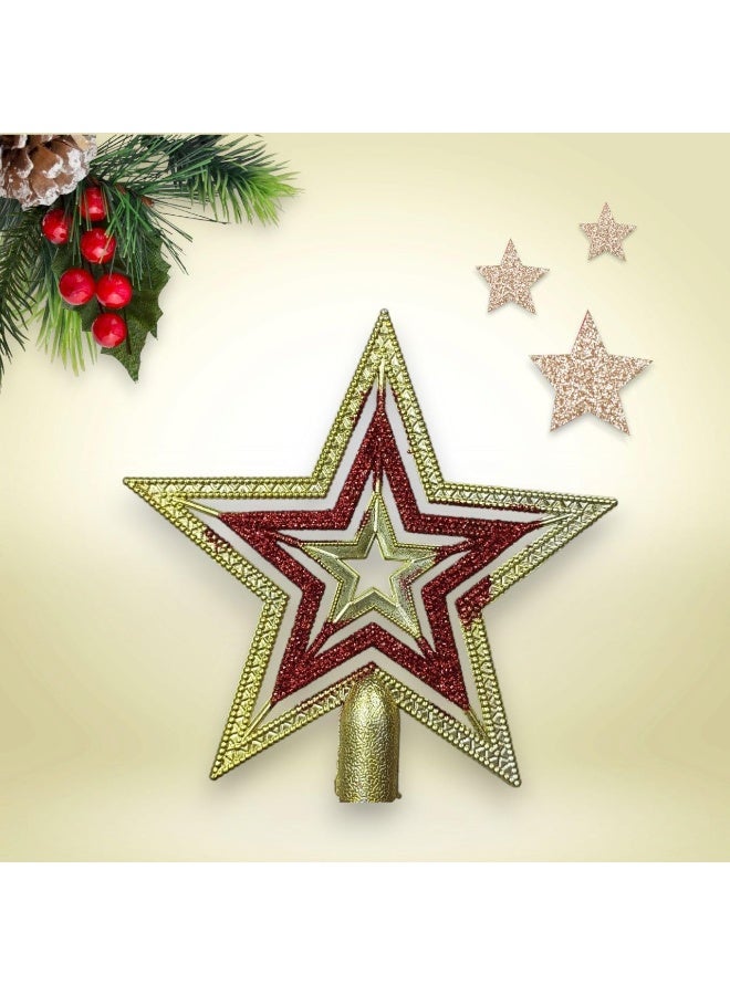 زينة نجمة عامة شجرة عيد الميلاد ذهبي نجمة الكريسماس  نجمة شجرة عيد الميلاد الذهبية - Image 4