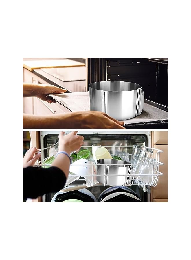 S-TOP Cake Ring Adjustable 16 to 30cm ‎ Telescopic Mousse Ring Mousse Round Mold Metal Cooking Rings Stable Stainless Steel Baking Ring, Leak Proof, Cake Mold with Precise Scaling Inside, Height 15 cm | Cooking Rings for Mousse Cake Dessert Pastry Leak Proof Frost Form Cake Kit - Image 3