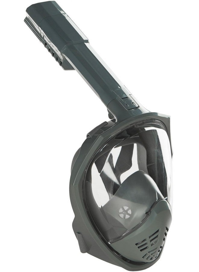 VBM Full Face Snorkeling Mask Diving Gear - Latest Dry Top System,180 Degree Panoramic View Snorkeling Mask with Camera Mount,Safe Breathing,Anti-Leak Anti-Fog-Swim Fins (Gray - S/M) - Image 3