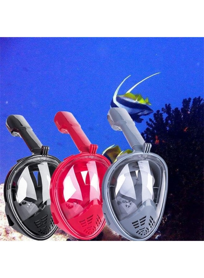 VBM Full Face Snorkeling Mask Diving Gear - Latest Dry Top System,180 Degree Panoramic View Snorkeling Mask with Camera Mount,Safe Breathing,Anti-Leak Anti-Fog-Swim Fins (Gray - S/M) - Image 4