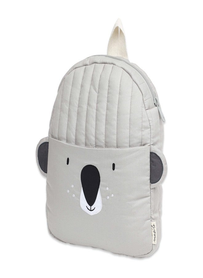 Masilo Kids Backpack/Toddler School Bag/Animal Theme/Mini Travel Bag for Kids / 2-5 yrs/Water & Stain Resistant / 100% Organic Cotton/Adjustable Straps & Easy Carry Handle/Grey/Koala - Image 1