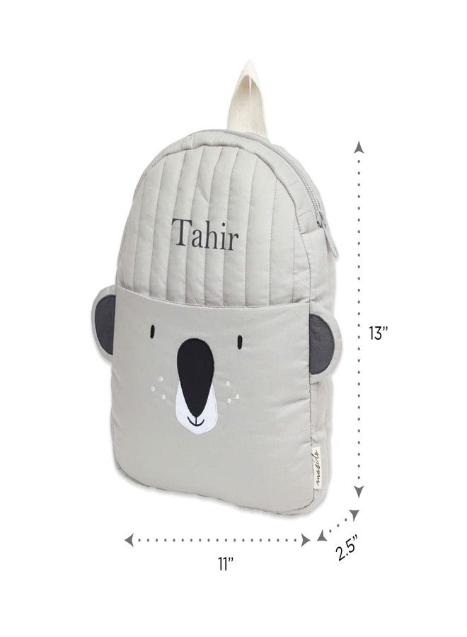 Masilo Kids Backpack/Toddler School Bag/Animal Theme/Mini Travel Bag for Kids / 2-5 yrs/Water & Stain Resistant / 100% Organic Cotton/Adjustable Straps & Easy Carry Handle/Grey/Koala - Image 5