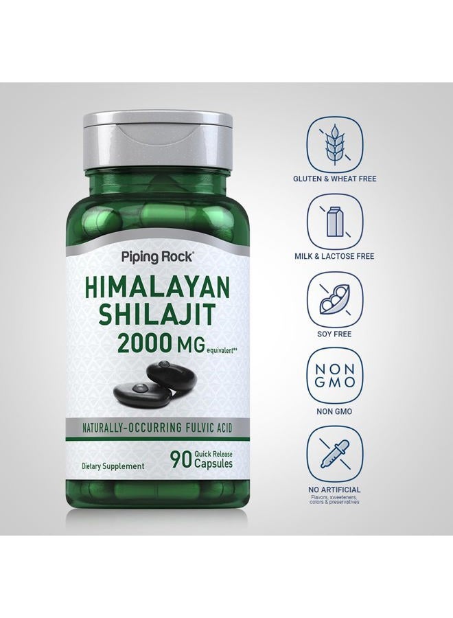 Piping Rock Shilajit Capsules | 2000mg | 90 Count | Himalayan Fulvic Acid | Non-GMO, Gluten Free Supplement - Image 3