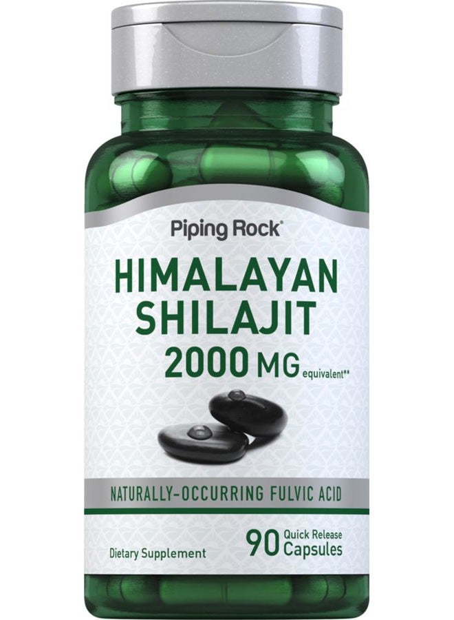 Piping Rock Shilajit Capsules | 2000mg | 90 Count | Himalayan Fulvic Acid | Non-GMO, Gluten Free Supplement - Image 1