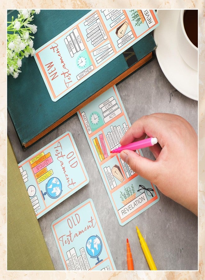 Fuyoooo 100 Pcs Books of the Bible Bookmarks Bible Book Tracker Old and New Testament Reading Page Markers Christian Scripture Study Supplies for Women Men - Image 3