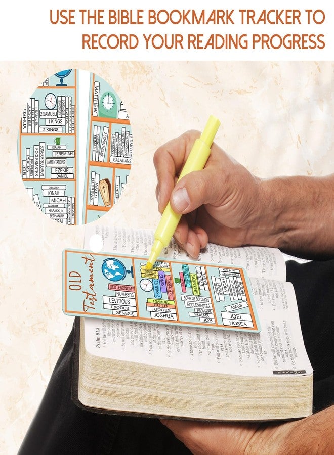 Fuyoooo 100 Pcs Books of the Bible Bookmarks Bible Book Tracker Old and New Testament Reading Page Markers Christian Scripture Study Supplies for Women Men - Image 5