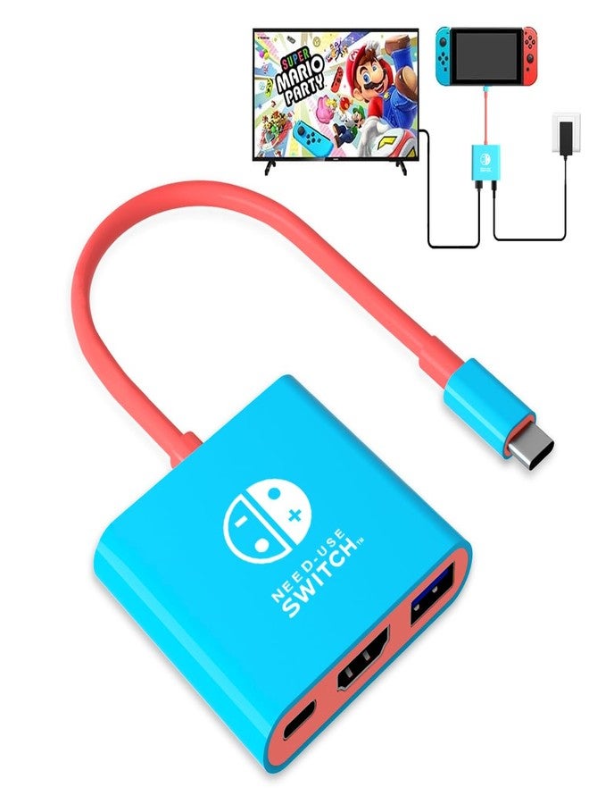 pdobq Switch Dock for Nintendo Switch Tv Adapter Portable Switch Docking Station, Switch TV Adapter Compatible Steam Deck/Switch OLED, USB C to HDMI Adapters Support 4K/1080P Switch TV Dock Mode - Image 1