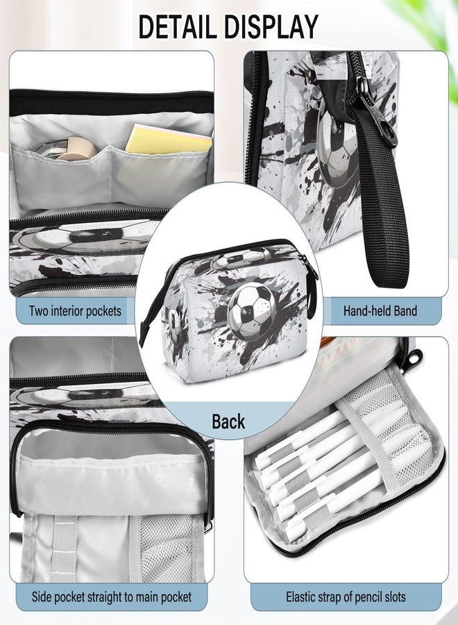 KOPIRIT Soccer Pencil Case Pouch Big Capacity Pencil Bag Box Organizer Pen Case with Handle Stationery Organizer for Kids Boys Girls Women College Office - Image 4