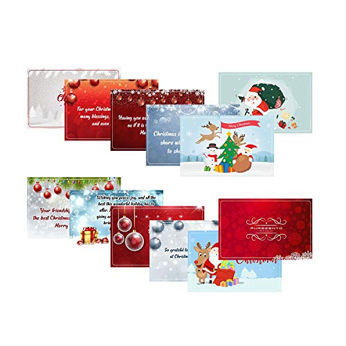 PUREZENTO Set of 10 Lovely Christmas Surprises Wishes Cards Greeting Card - Image 1