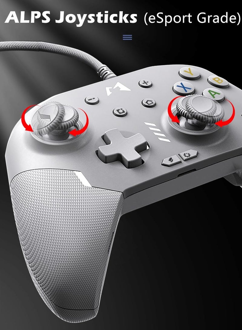 Wireless Pro Controller with Hall Effect Sensing Joystick, Compatible with Switch, Windows and Steam Deck, Turbo, Gyro Axis, Dual Shock, and Motion Control, Easy and Long Game, ALPS Joysticks, NFC( - Image 3