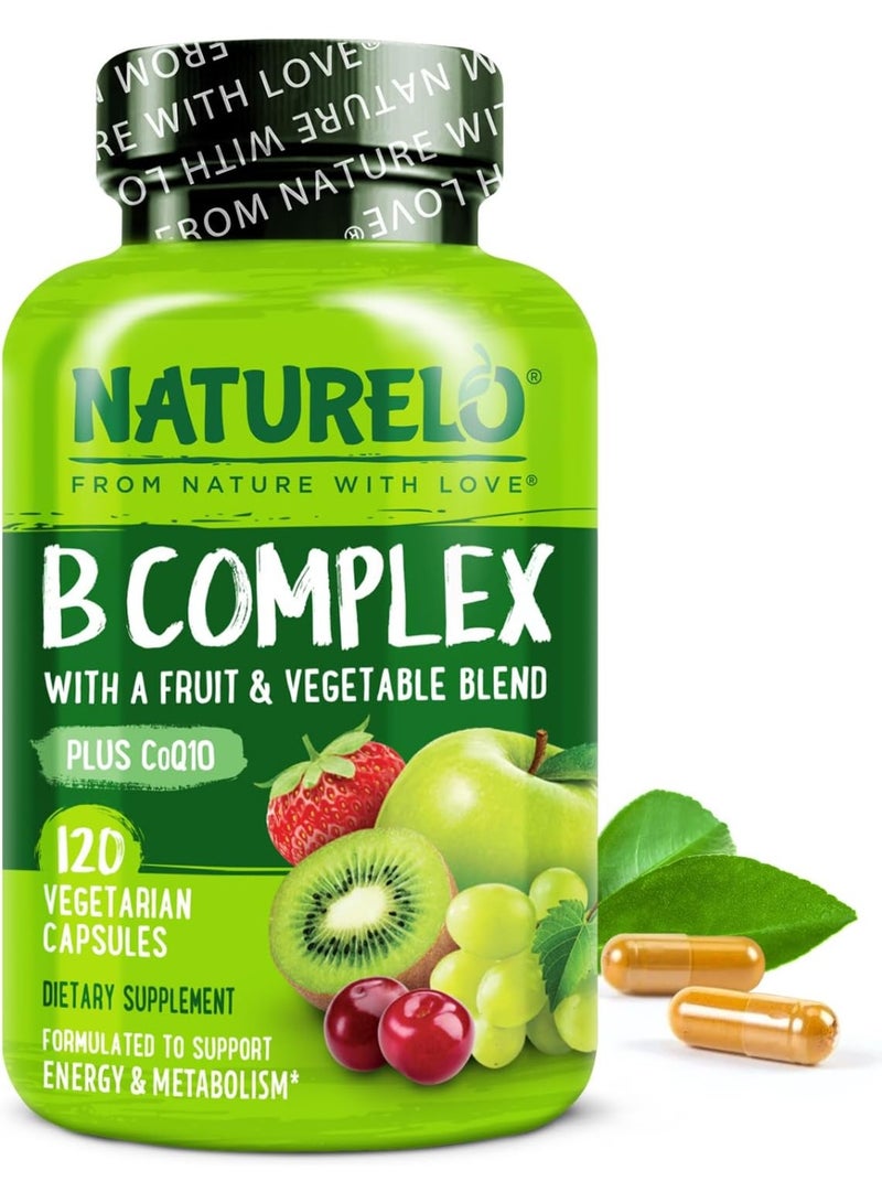 ناتوريلو فيتامين ب المركب يدعم الطاقة والاستجابة الصحية للتوتر، نباتي، 120 كبسولة، تكفي لمدة 4 أشهر - Image 1
