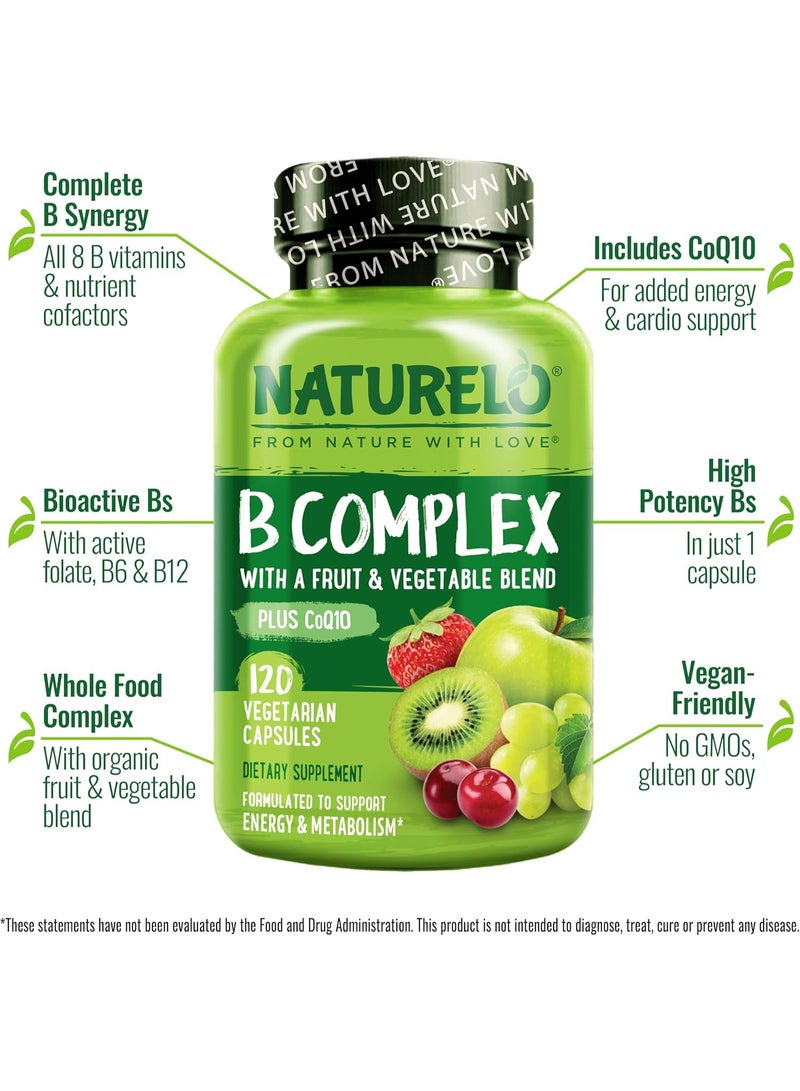 ناتوريلو فيتامين ب المركب يدعم الطاقة والاستجابة الصحية للتوتر، نباتي، 120 كبسولة، تكفي لمدة 4 أشهر - Image 2
