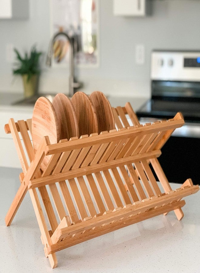 Kozy Kitchen رف تجفيف الأطباق من كوزي كيتشن، رف أطباق من الخيزران، رف أطباق قابل للطي، رف تجفيف أطباق خشبي مصنوع من الخيزران الطبيعي 100% (خيزران طبيعي - قابل للطي) - Image 3