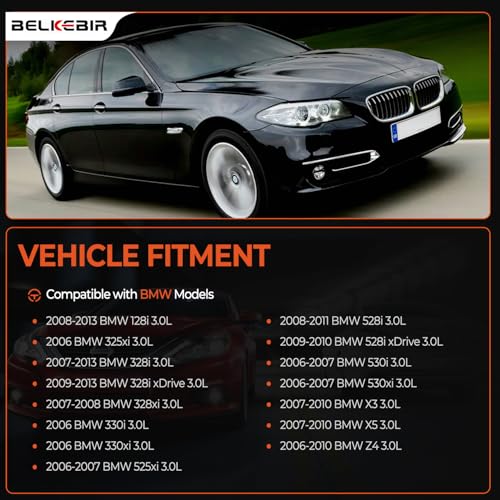 BELKEBIR Set of 6 Ignition Coil Packs & Iridium Platinum Spark Plugs Compatible with 3.0L 2006-2013 BMW 128i 325xi 328i 330i 525xi 528i 530i X3 X5 Z4 Replace UF592, C1638, 0221504470, 12137594937, 12137562744 - Image 2
