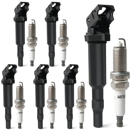 BELKEBIR Set of 6 Ignition Coil Packs & Iridium Platinum Spark Plugs Compatible with 3.0L 2006-2013 BMW 128i 325xi 328i 330i 525xi 528i 530i X3 X5 Z4 Replace UF592, C1638, 0221504470, 12137594937, 12137562744 - Image 1