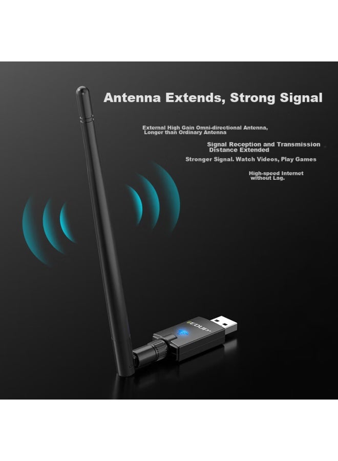 Edup Ax900 Usb Wireless Network Adapter, Wifi 6 Dual-band 5g Bluetooth 5.3 Two-in, Win10/11 Desktop Laptop Wifi Receiver, External Antenna, Ep-ax900 - Image 4