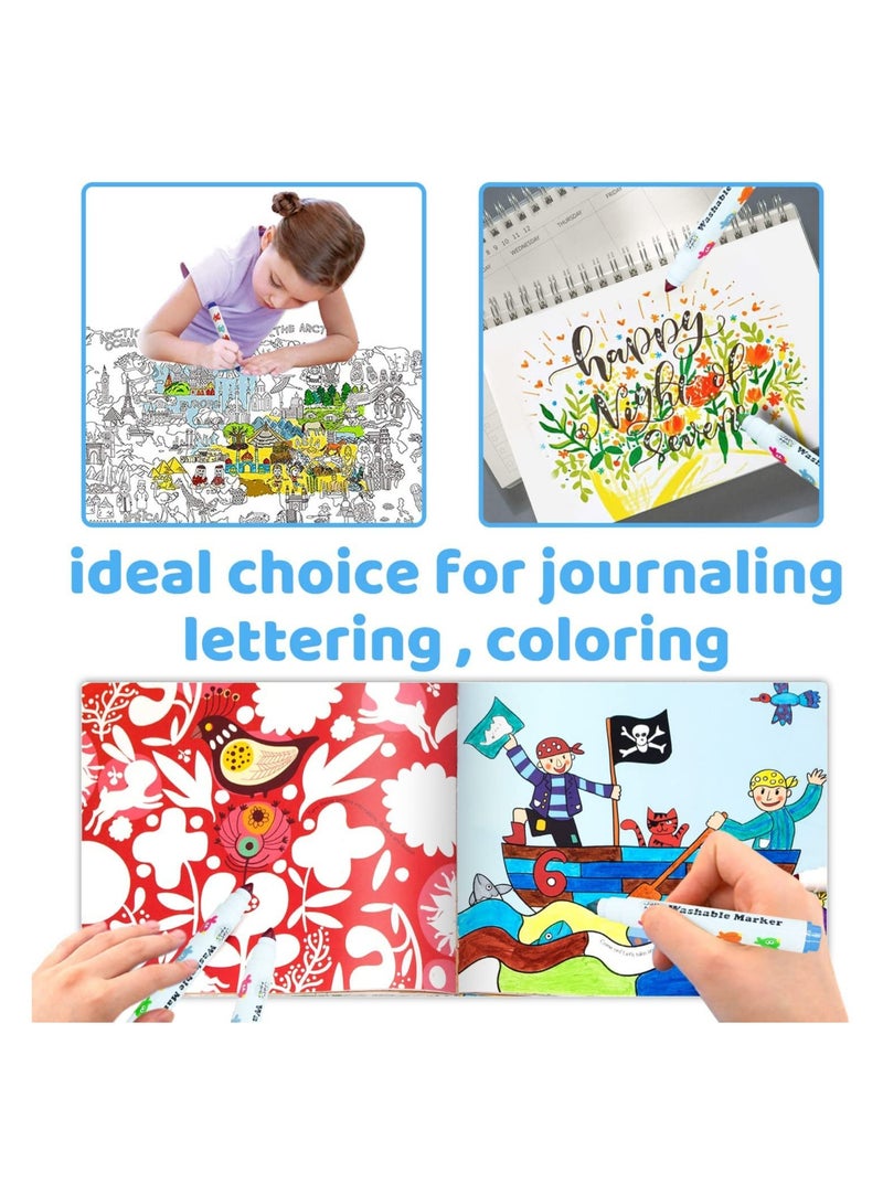 Zikra 24 Colors Washable Marker Set for Kids, Conical Tip Broad Line Markers for Kids, Art Marker Set for Toddlers Age 3+, Perfect for Halloween Coloring Pages, Homeschool Art Supplies - Image 4