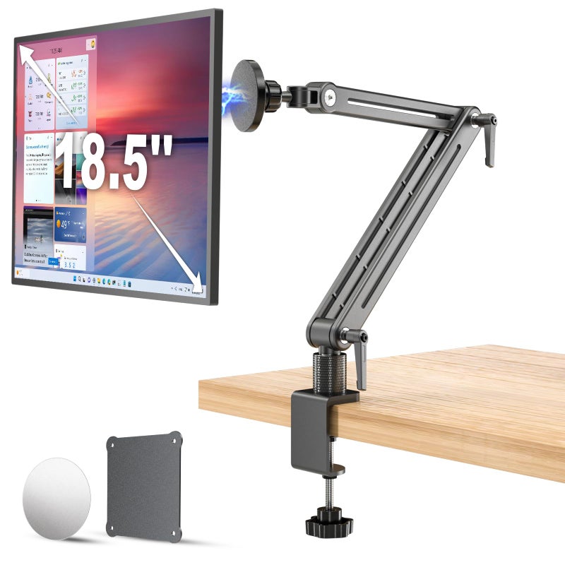 Jakeko Strong Magnetic Portable Monitor Desk Clamp - 75mm VESA Mount 4.7" 12.9" 15.6" 16" 17.3" 18.5 inch 360Â° Rotate Base Tablet Holder Arm JK07B1 - Image 1