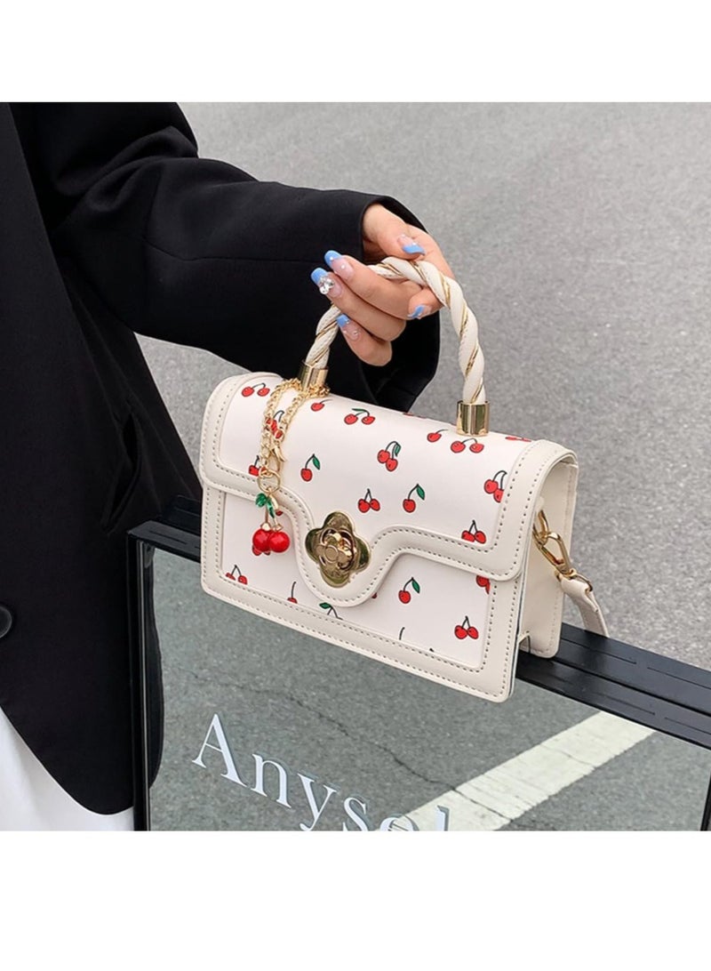 Excefore Fashion Shoulder Bag, Lovely Cherry PU Leather Crossbody Bag, Suitable for Women Tote Bag - Image 3