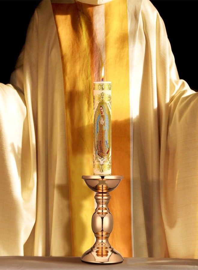 Threlaco Cirios Pascual Catolico Paschal Candle with Holder Catholic First Communion Baptism Gift Virgen De Guadalupe Cross Prayer Candle Decoration for Catholic First Communion Church Supplies(Guadalupe) - Image 5