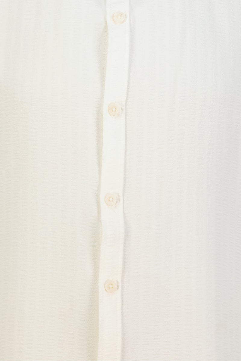 Ike Behar Men Regular Fit Textured Long Sleeve Casual Shirt, White - Image 5