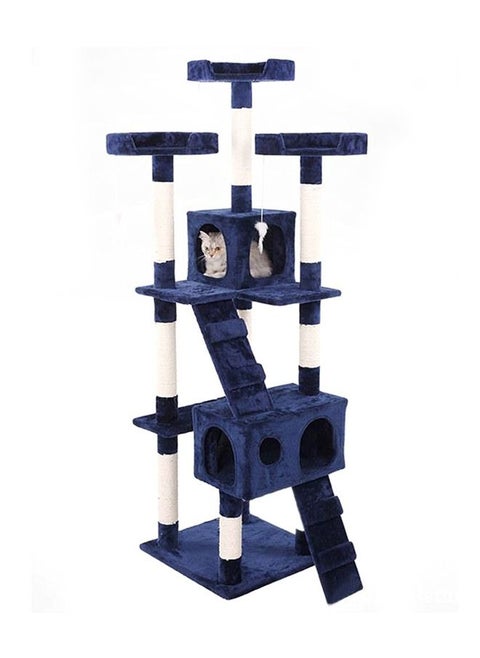 Multi-Level Cat Tree Height Activity Cat Tower Furniture For Large Small Cat 50x50x170 Cm Blue