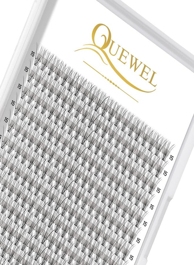 QUEWEL Cluster Lashes 240Pcs Individual Lashes 10D 0.10D Curl 15mm Knot-Free Lash Extensions Clusters Lashes Soft&Natural False Eyelashes Individual DIY Eyelash Extension at Home(10D 0.10D 15) - Image 1