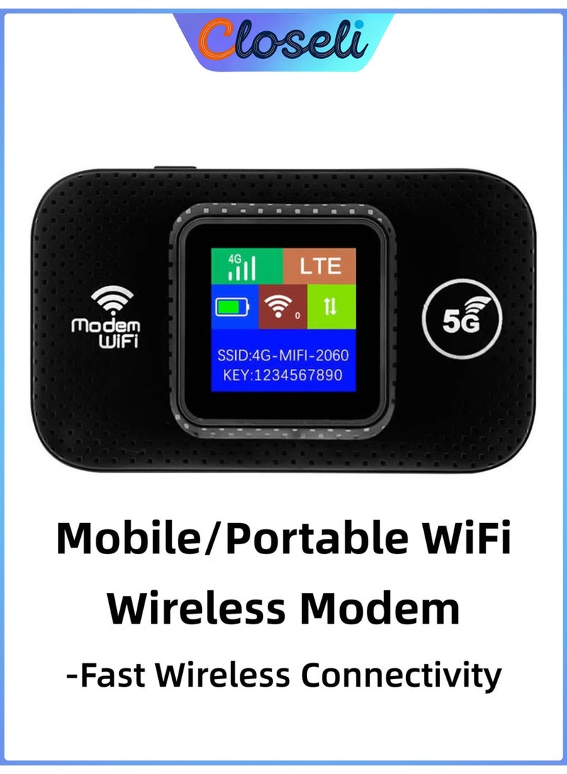 Closeli 4G Pocket WiFi Router, Portable WiFi, with SIM Card Slot, 4G LTE Modem, Supports 5G SIM Card, 3000mAh Battery, Plug & Play, Stable Signal, Wide Coverage, WPA/WPA2 Security Encryption, Up to 10 Devices, for Travel, Home, Office & Outdoor - Image 1