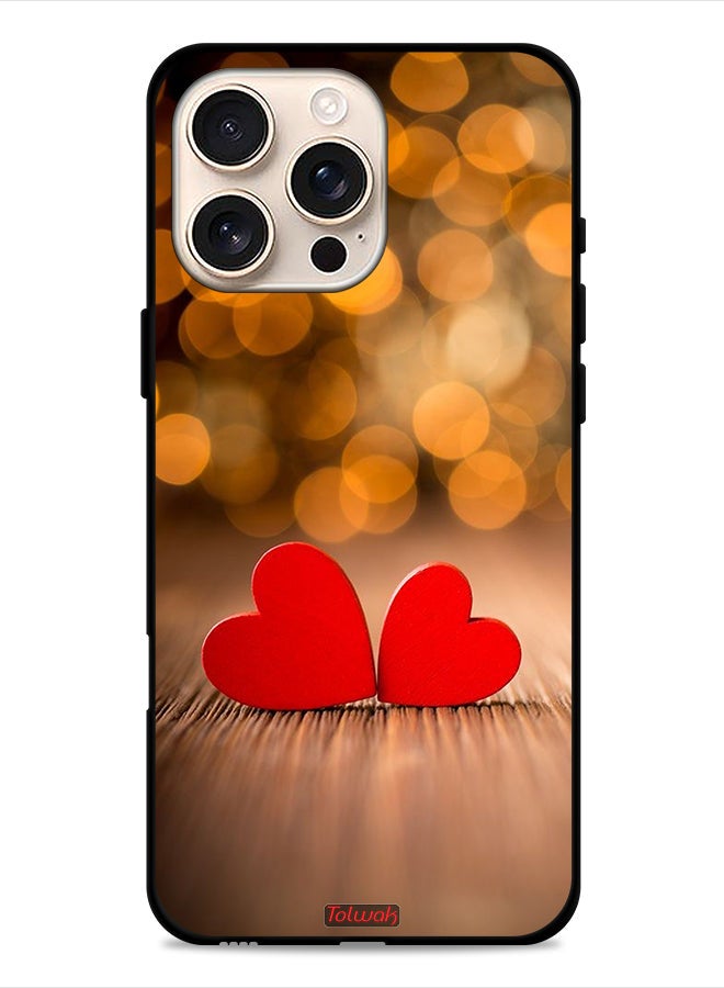 Tolwak Apple iPhone 16 Pro Protective Case Cover Two Beautiful Hearts - Image 1