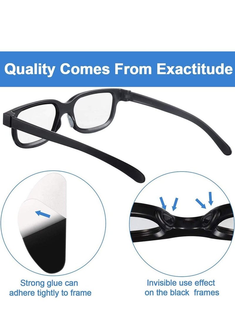 سيوسي وسادات أنف لاصقة للنظارات ، عصا على شكل D على سيليكون ناعم مضاد للانزلاق ، وسادة لمعظم النظارات والنظارات الشمسية ، 15 × 7 × 1 مم (أسود) 24 زوجًا - Image 2