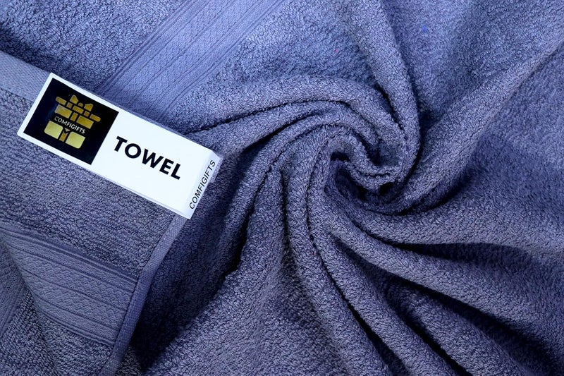 COMFIGIFTS 100% Cotton 4 Piece Towel Set | 2 Bath Towels & 2 Hand Towels | 370 GSM | Soft, Absorbent, Lightweight Towels with Computerized Embroidery - Image 5