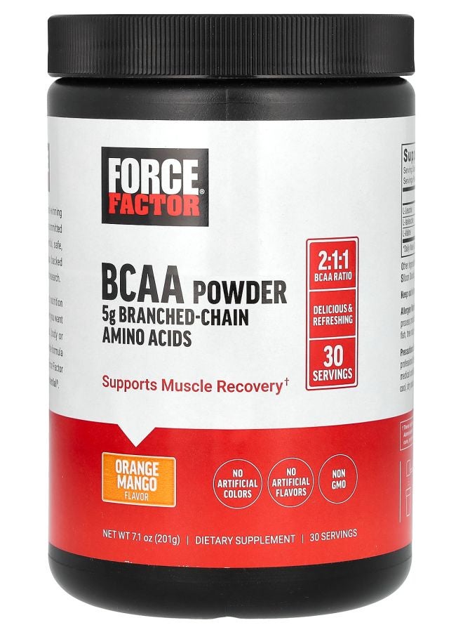 Force Factor BCAA Powder Orange Mango 7.1 oz (201 g) - Image 1