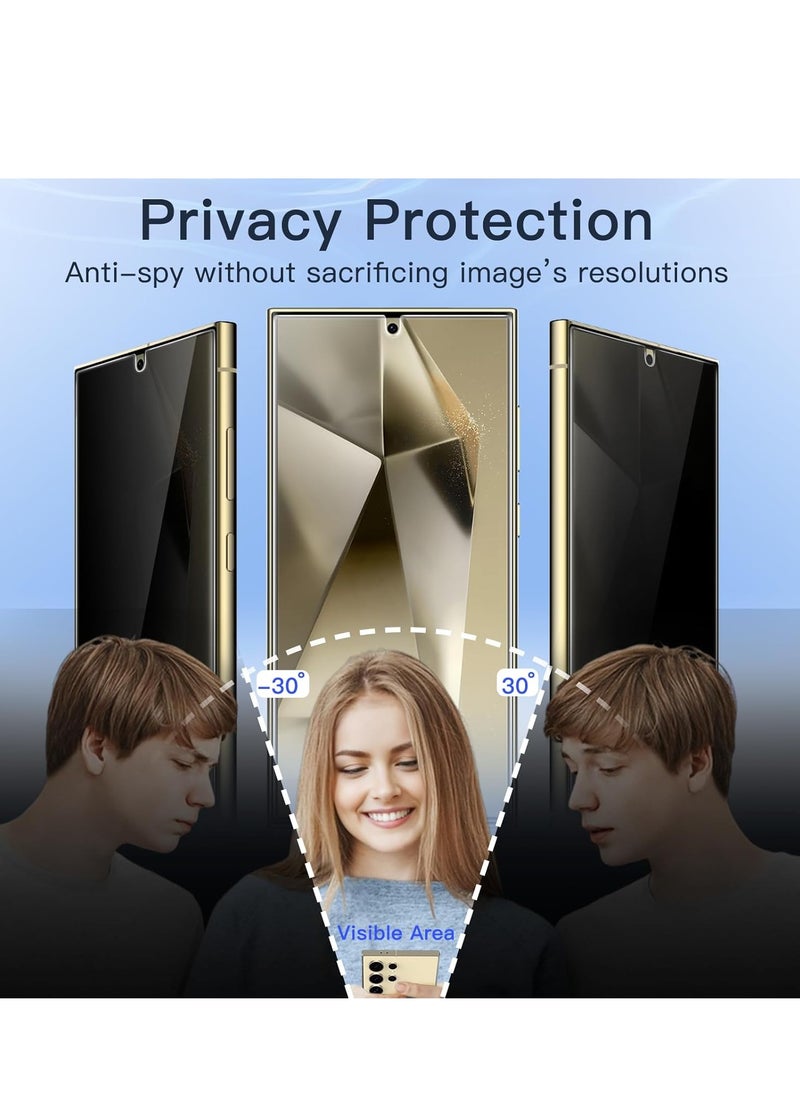 Houmt Samsung Galaxy S24 Ultra Privacy Screen Protector Anti-Spy Flexible Privacy with 2-Pack Protective Tempered Glass For Samsung Galaxy S24 Ultra 6.8 inch  - Image 3
