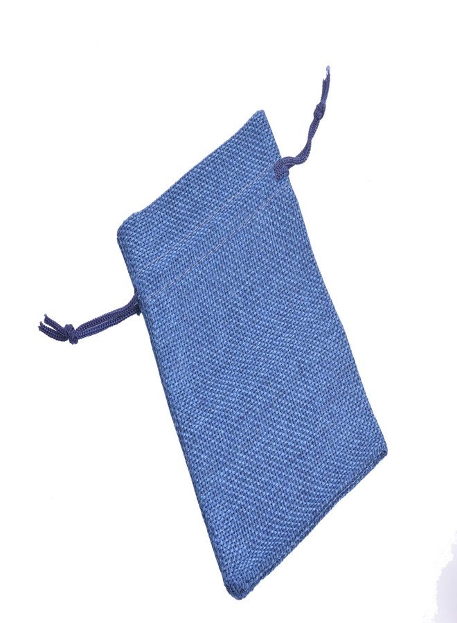 Sansam 50pcs 4.0X5.60 Inch Drawstring Burlap Gift Bags, Jute Jewellery Pouches, Small Navy Lining Burlap Favor Sacks For Herb, Spices, Jute Treat Bags for Christmas, Wedding, Party - Image 3