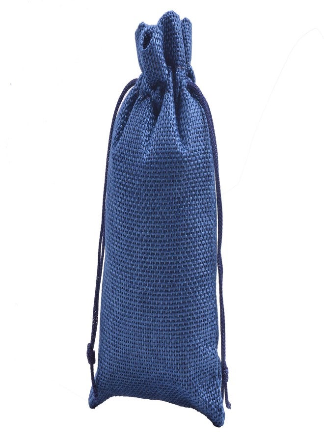 Sansam 50pcs 4.0X5.60 Inch Drawstring Burlap Gift Bags, Jute Jewellery Pouches, Small Navy Lining Burlap Favor Sacks For Herb, Spices, Jute Treat Bags for Christmas, Wedding, Party - Image 2