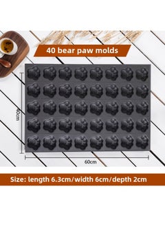 Kindergarten Non-stick Chicken Cake Mold 40*60 Animal Baking Tray Commercial Oven Anhydrous Crispy Bear Paw-Specifications:40 Bear Paw Molds