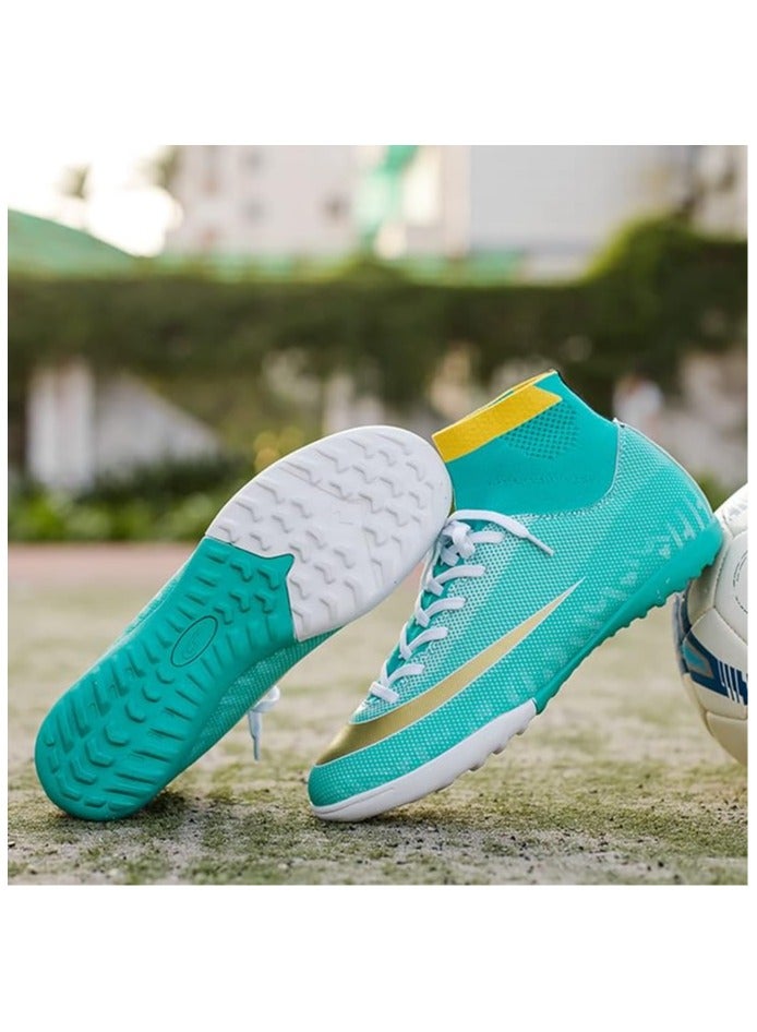 Fashion Football Boots, Unisex High-Top Soccer Athletics Training Sport Football Shoes, Non-Slip Soccer Shoes Sneakers for Child Teens Boy Girl Adult - Image 4