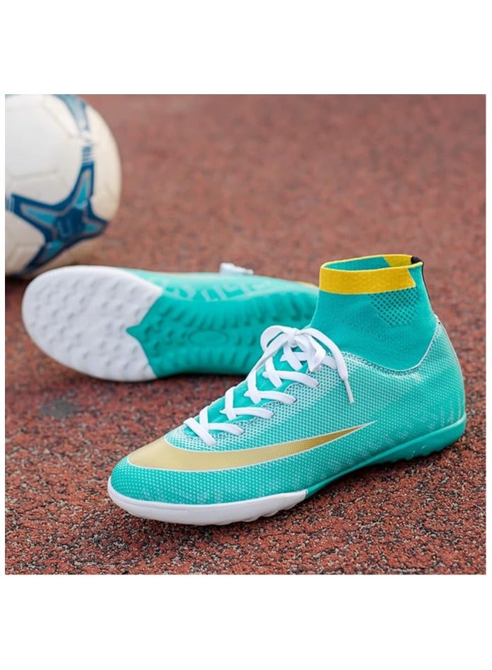 Fashion Football Boots, Unisex High-Top Soccer Athletics Training Sport Football Shoes, Non-Slip Soccer Shoes Sneakers for Child Teens Boy Girl Adult - Image 3