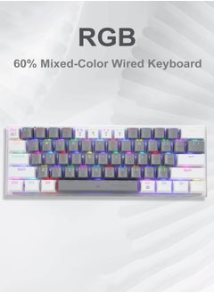 Z-11 60% Wired RGB Arabic & English Mechanical Keyboard,61 Keys Compact Gaming Keyboard with Linear Red Switches (Grey White) - pzsku/Z543F86F24EE207A0CA07Z/45/_/1728378852/6fa92ae0-6ccb-4458-b87d-658048db1828