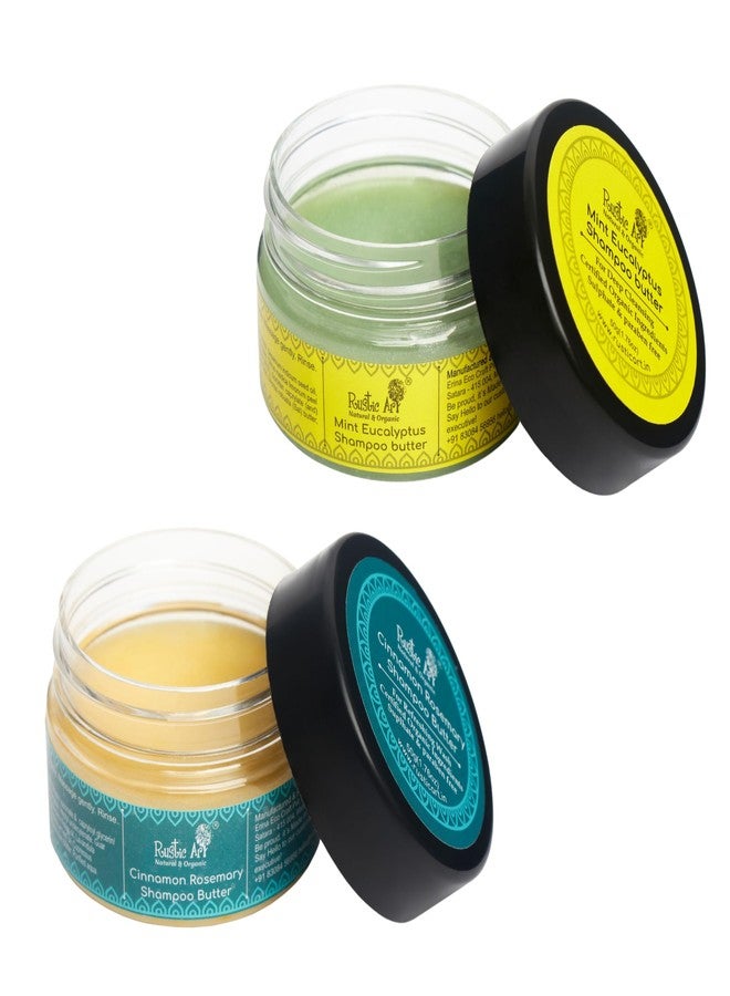 Rustic Art Mint Eucalyptus Shampoo Butter and Cinnamon Rosemary Shampoo Butter | Refreshing & Aroma‑Comfort Cleanse | Sulphate Free | Long‑Lasting Concentrates - Image 2