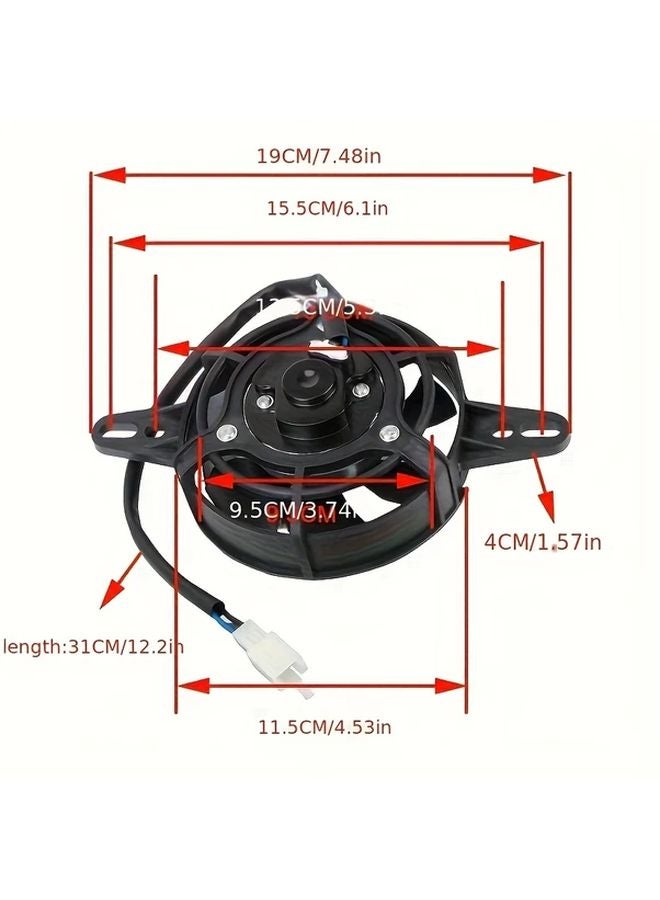 Black Motorcycle Cooling Fan Electric Radiator Oil Cooler For 150cc 200cc 250cc ATV Quad Go Kart - Image 3