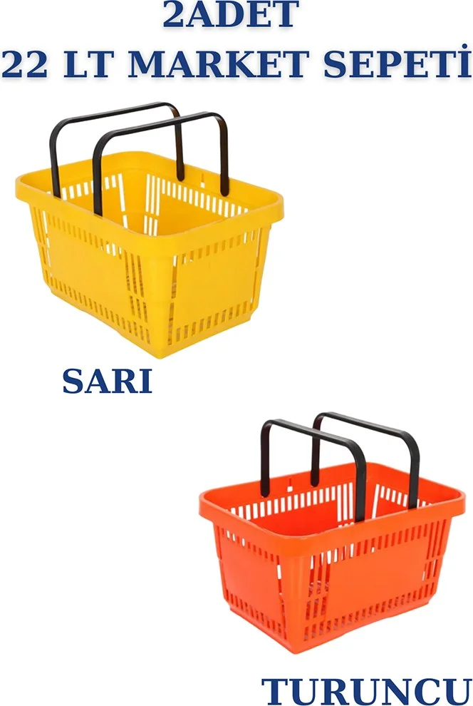 اسطنبول مانكين Istanbul Mannequin 2 Pieces 22 Liters Market Basket, Shopping Basket, Market Basket with Handle