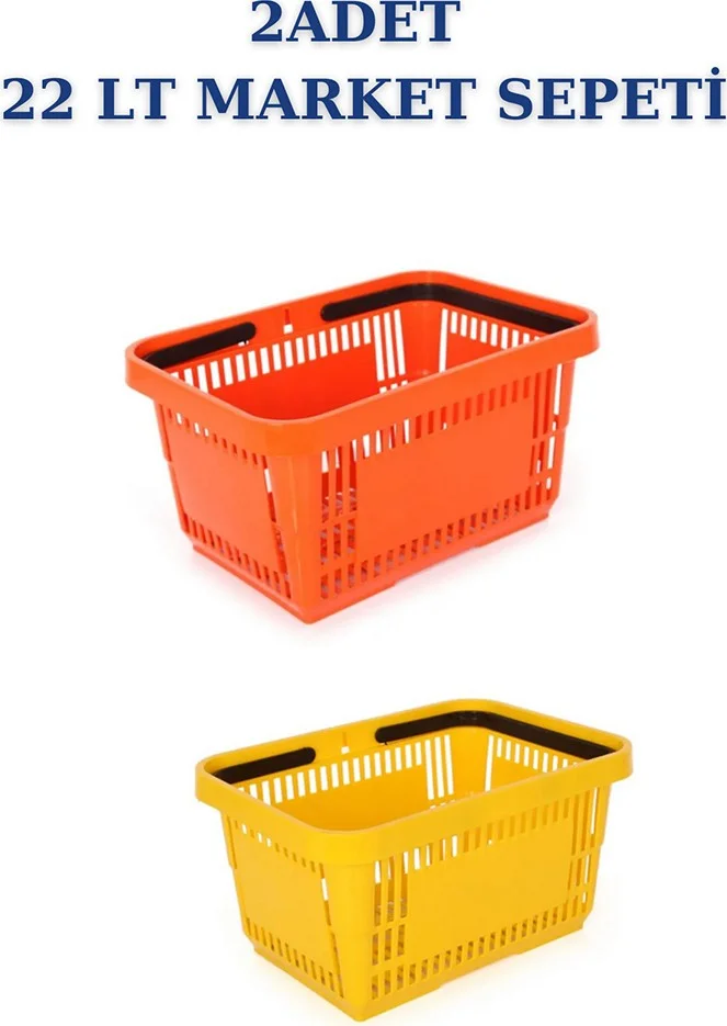 اسطنبول مانكين Istanbul Mannequin 2 Pieces 22 Liters Market Basket, Shopping Basket, Market Basket with Handle