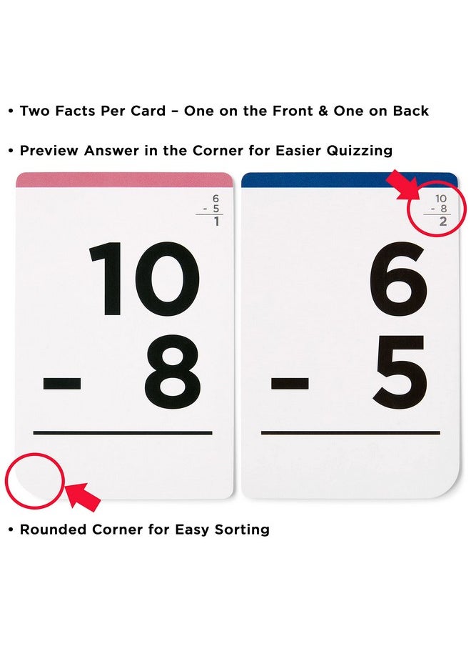 Think Tank Scholar - Subtraction Flash Cards - 150 Facts 1-12 - (Award Winning) Math Flashcards For Kids Ages 4-8 In Kindergarten, 1St, 2Nd, 3Rd, 4Th Grade & Homeschool - 6 Teaching Methods & 5 Games - Image 1