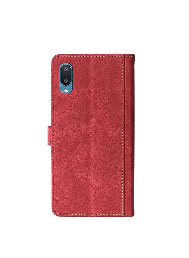 S-TOP Case For Samsung Galaxy A02 Stitching Skin Feel Magnetic Buckle Horizontal Flip PU Leather Case with Holder & Card Slots & Wallet - Image 3