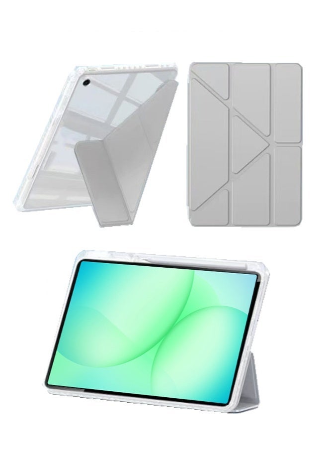 eGreen99 for Samsung Galaxy Tab A11 / A9 8.7 inch Case Cover, Deformable 3+Y-Shaped Design, Multi Angle, Tpu Soft Leather Tablet Cover, Automatic Wake-Up/Sleep,Gray - Image 1