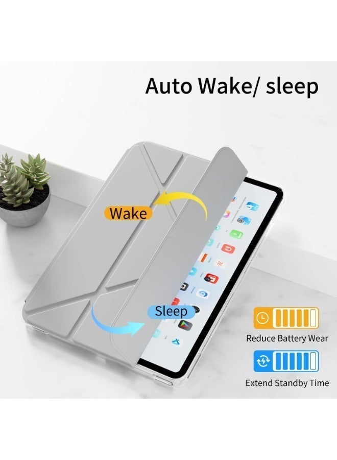 eGreen99 for Samsung Galaxy Tab A11 / A9 8.7 inch Case Cover, Deformable 3+Y-Shaped Design, Multi Angle, Tpu Soft Leather Tablet Cover, Automatic Wake-Up/Sleep,Gray - Image 2