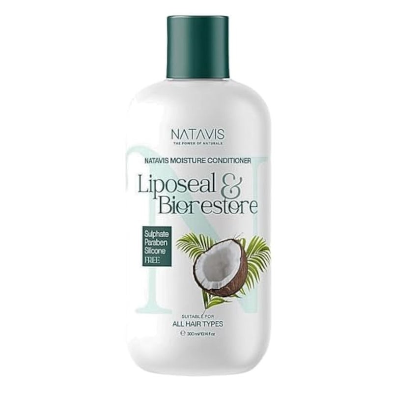 Natavis Moisture Conditioner 300 ML | Sulfate, Silicon and Paraben-FREE |Infused with Liposeal and Biorestore |Argan oil deeply conditions hair - Image 1